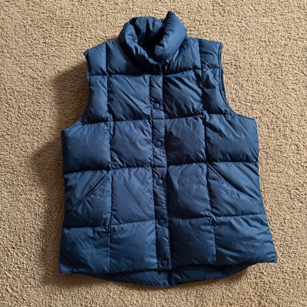 Lands End Puffer Vest Small Navy